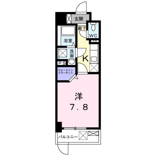 ルーベル中村(1K/1階)の間取り写真