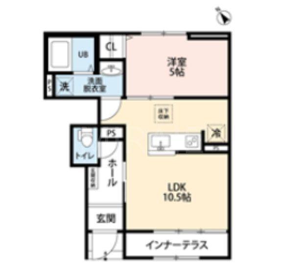 リーブルファイン相模原中央区中央(1LDK/1階)の間取り写真