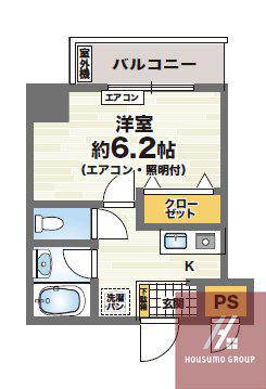 クインズウェイ(1K/7階)の間取り写真