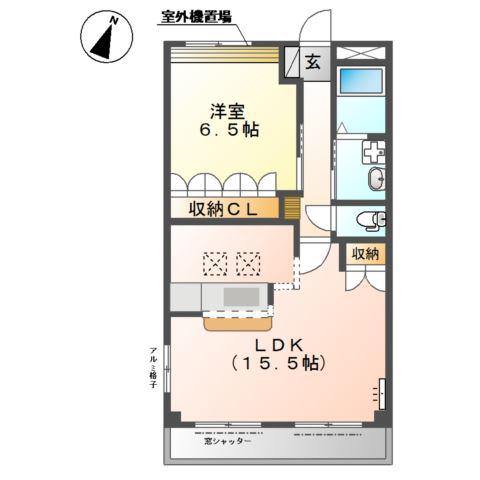 CHELSEA(1LDK/1階)の間取り写真