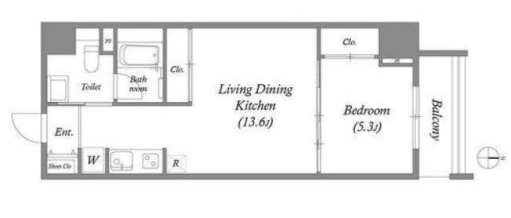 URESIDENCE TEMMABASHI(1LDK/10階)の間取り写真