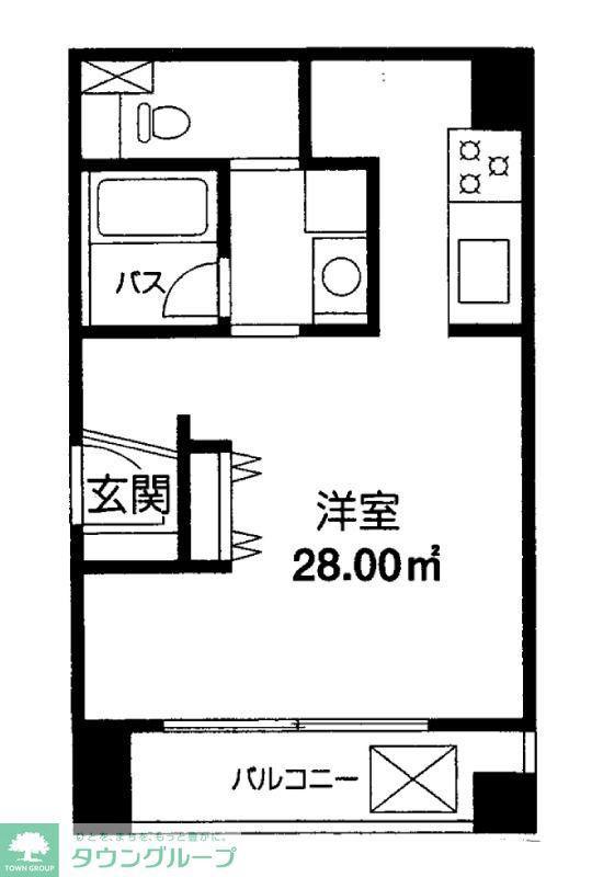 クレスト六本木II(ワンルーム/2階)の間取り写真