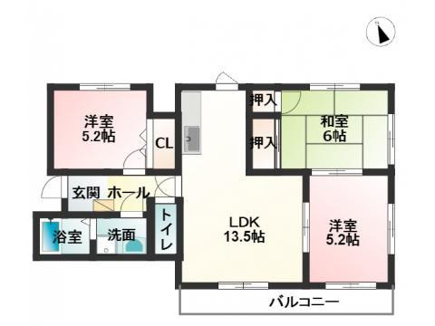 シティーオデオン(3LDK/4階)の間取り写真