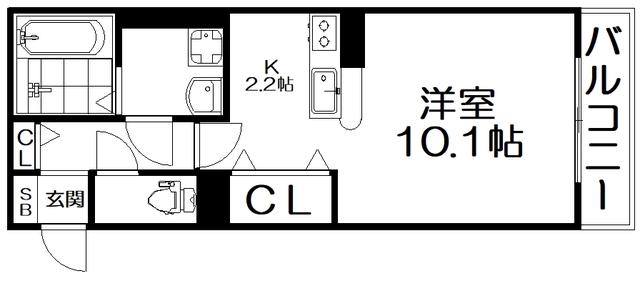 リヴェール香里園(1K/1階)の間取り写真
