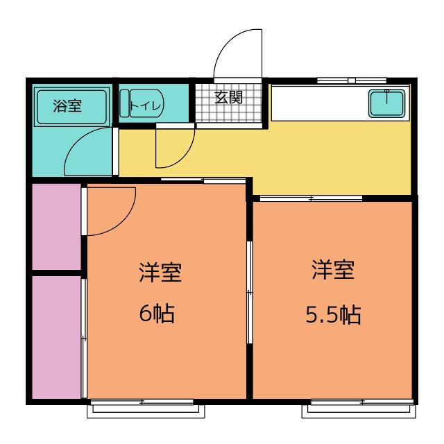 えすかるご(2K/2階)の間取り写真