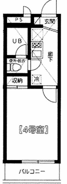 フラット浦和(1K/6階)の間取り写真