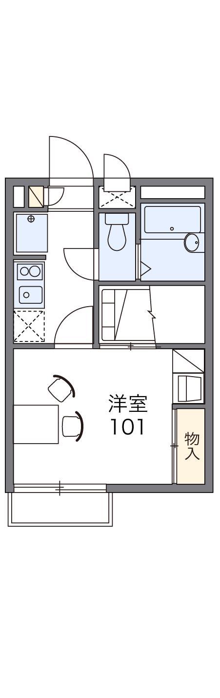 レオパレス睦(1K/1階)の間取り写真