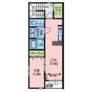 REGALO(1LDK/2階)の間取り写真
