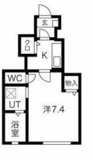 プラスR(1K/1階)の間取り写真