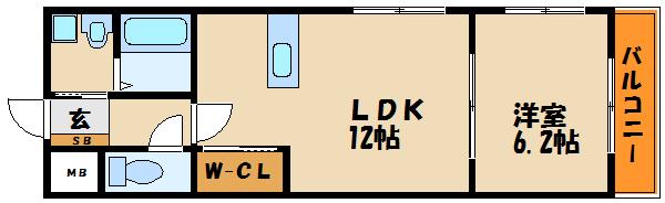 アンソレイユI(1LDK/3階)の間取り写真