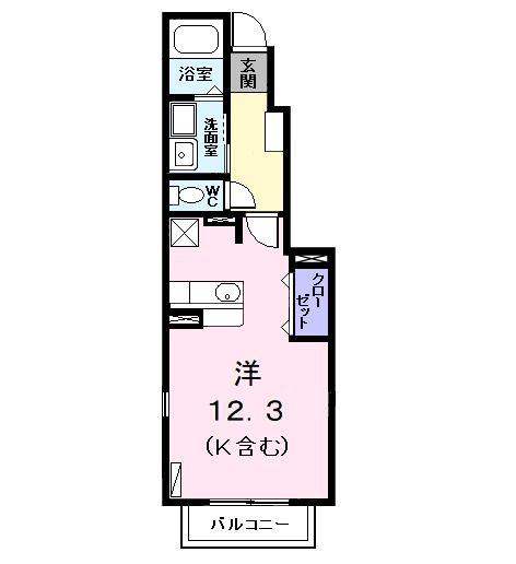 クレディ(ワンルーム/1階)の間取り写真