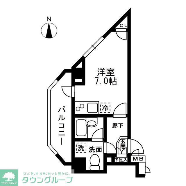 レジディア中落合A棟(ワンルーム/5階)の間取り写真