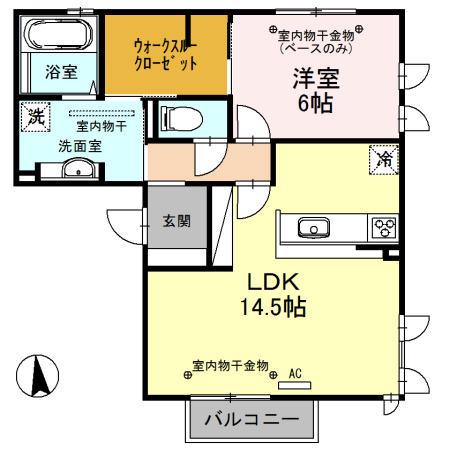 ソレイユMSII(1LDK/3階)の間取り写真