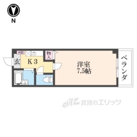 アミスタ堀川(1K/5階)の間取り写真