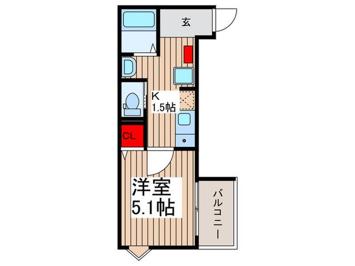 MELLAS日進III(1K/3階)の間取り写真