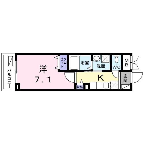 ブライトアイリス(1K/5階)の間取り写真