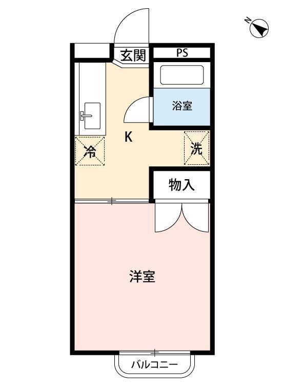 パルミエ パーシモン(1K/2階)の間取り写真