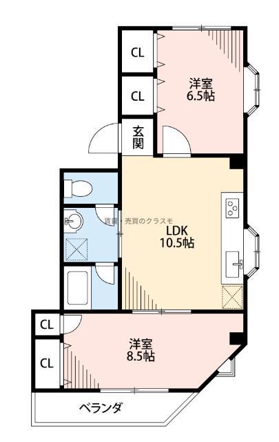 ソリッドウェーブ(2LDK/3階)の間取り写真