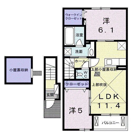 グランツIV(2LDK/2階)の間取り写真