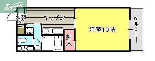 平井マンション奥田(1DK/4階)の間取り写真