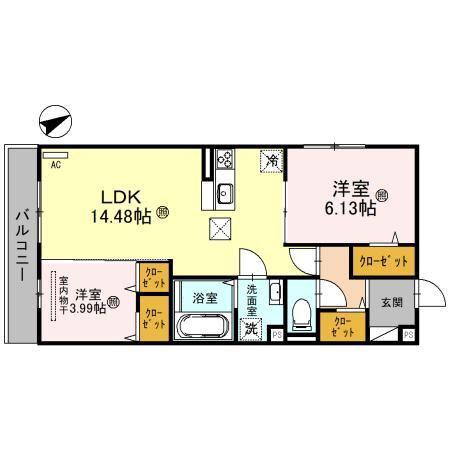デーヴァ林崎(2LDK/3階)の間取り写真