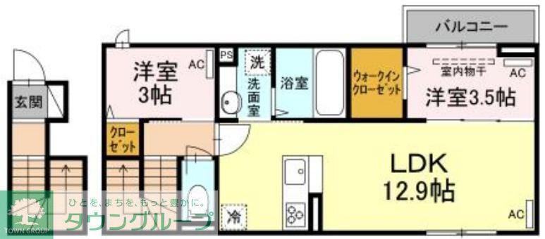 D-ROOM港北(2LDK/2階)の間取り写真