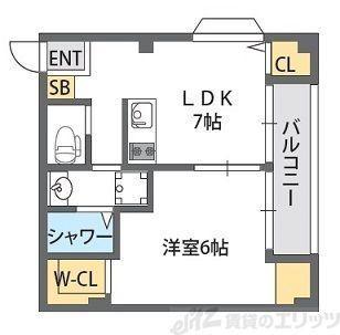 第2大栄マンション(1DK/4階)の間取り写真