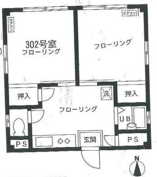 アーバンコート森下(2DK/3階)の間取り写真