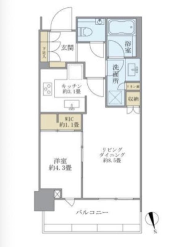 GLOBAL FRONT TOWER(1LDK/5階)の間取り写真