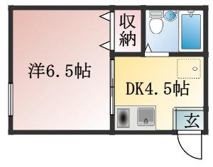 ハイツ駅南(1DK/1階)の間取り写真