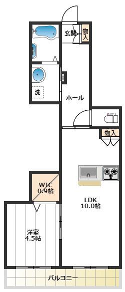 リヴィエール本蓮沼(1LDK/3階)の間取り写真