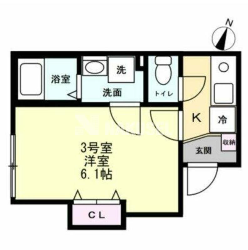 ブリーゼ平町(1K/1階)の間取り写真