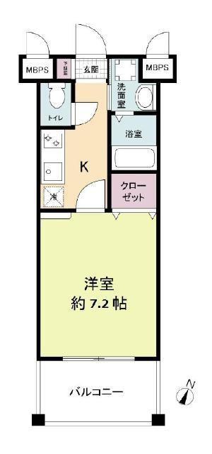 レジディア博多2(1K/5階)の間取り写真