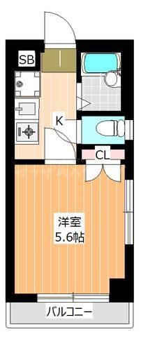 リバース大野(1K/3階)の間取り写真