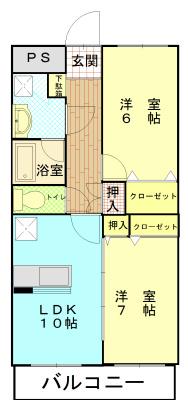 ソフィア(2LDK/2階)の間取り写真