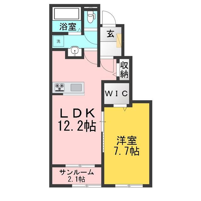ソラティオ(1LDK/1階)の間取り写真