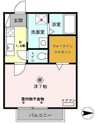 OAKHOUSE(1K/2階)の間取り写真