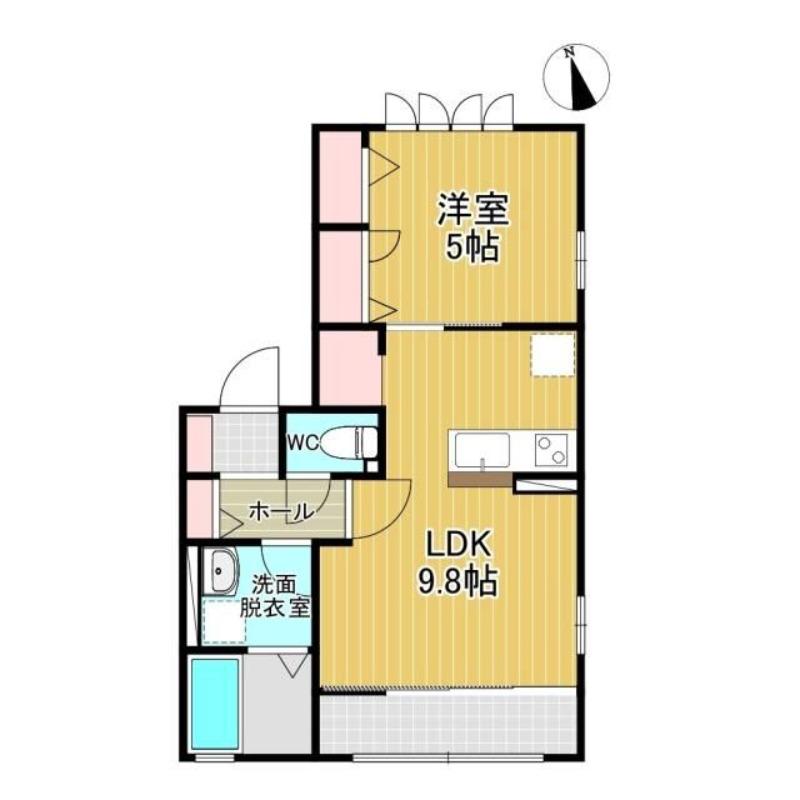 GRAND ESPOIR長町弐番館(1LDK/1階)の間取り写真