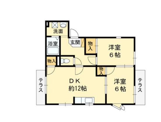 アビィロード枚岡A棟(2DK/2階)の間取り写真