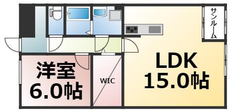 コスタ林寺(1SLDK/3階)の間取り写真