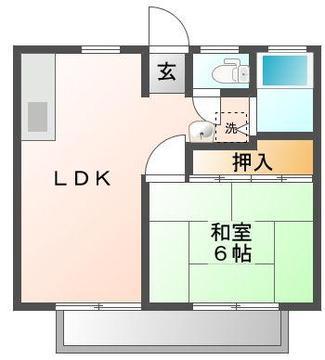 ホワイトハウス春日(1LDK/1階)の間取り写真
