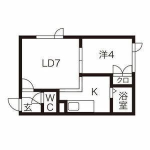 第5家土住マンション(1LDK/1階)の間取り写真