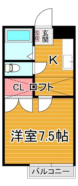 コーポけやき(1K/2階)の間取り写真