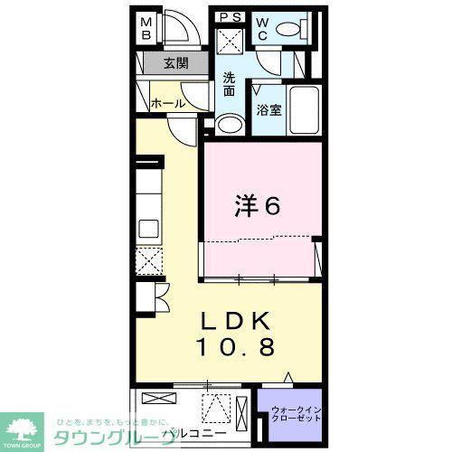 ブリッサ港南(1LDK/2階)の間取り写真