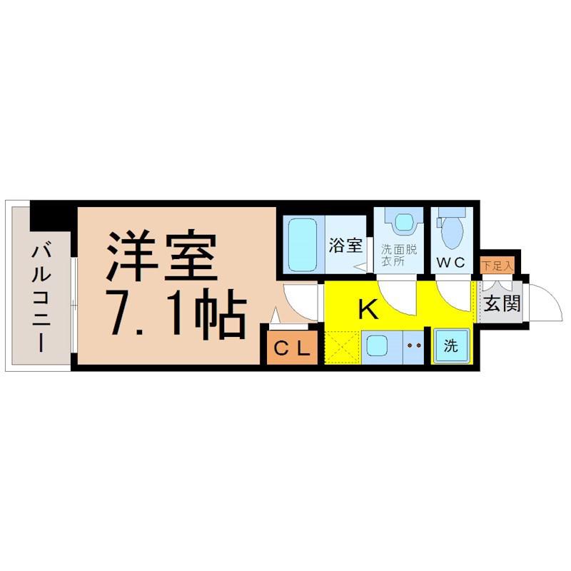 メイクスデザイン鶴舞(1K/6階)の間取り写真
