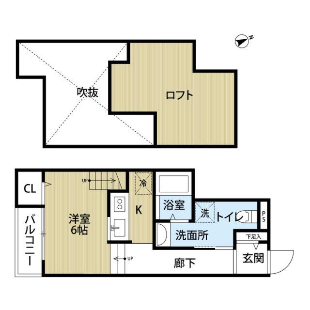 メルヴェーユ和白(ワンルーム/2階)の間取り写真
