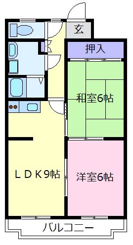 エクセレントマンションオリオン(2DK/1階)の間取り写真