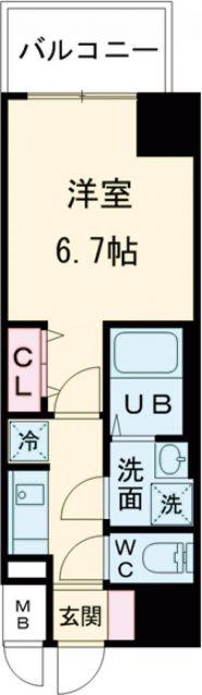 S-RESIDENCE志賀本通DEARLY(1K/5階)の間取り写真