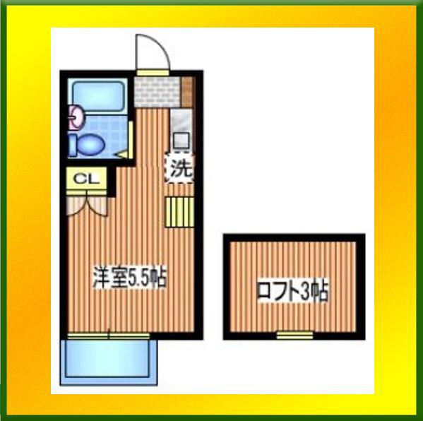 第2エクセル向台(ワンルーム/2階)の間取り写真