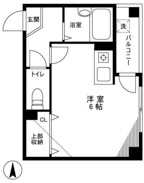 Sクラス イシハラ(1K/3階)の間取り写真